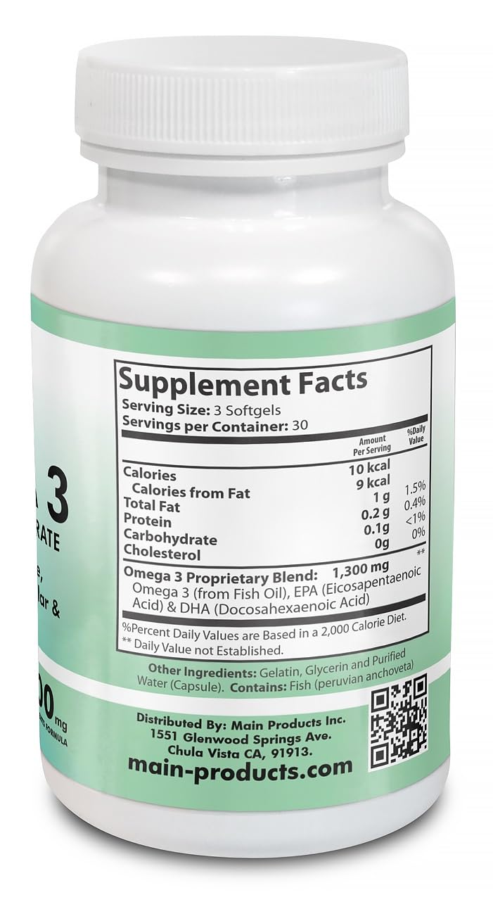 Main Products Omega 3 softgels for easy daily use and support.