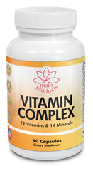 Main Products Vitamin Complex bottle closeup highlighting broad micronutrient profile for daily wellness.