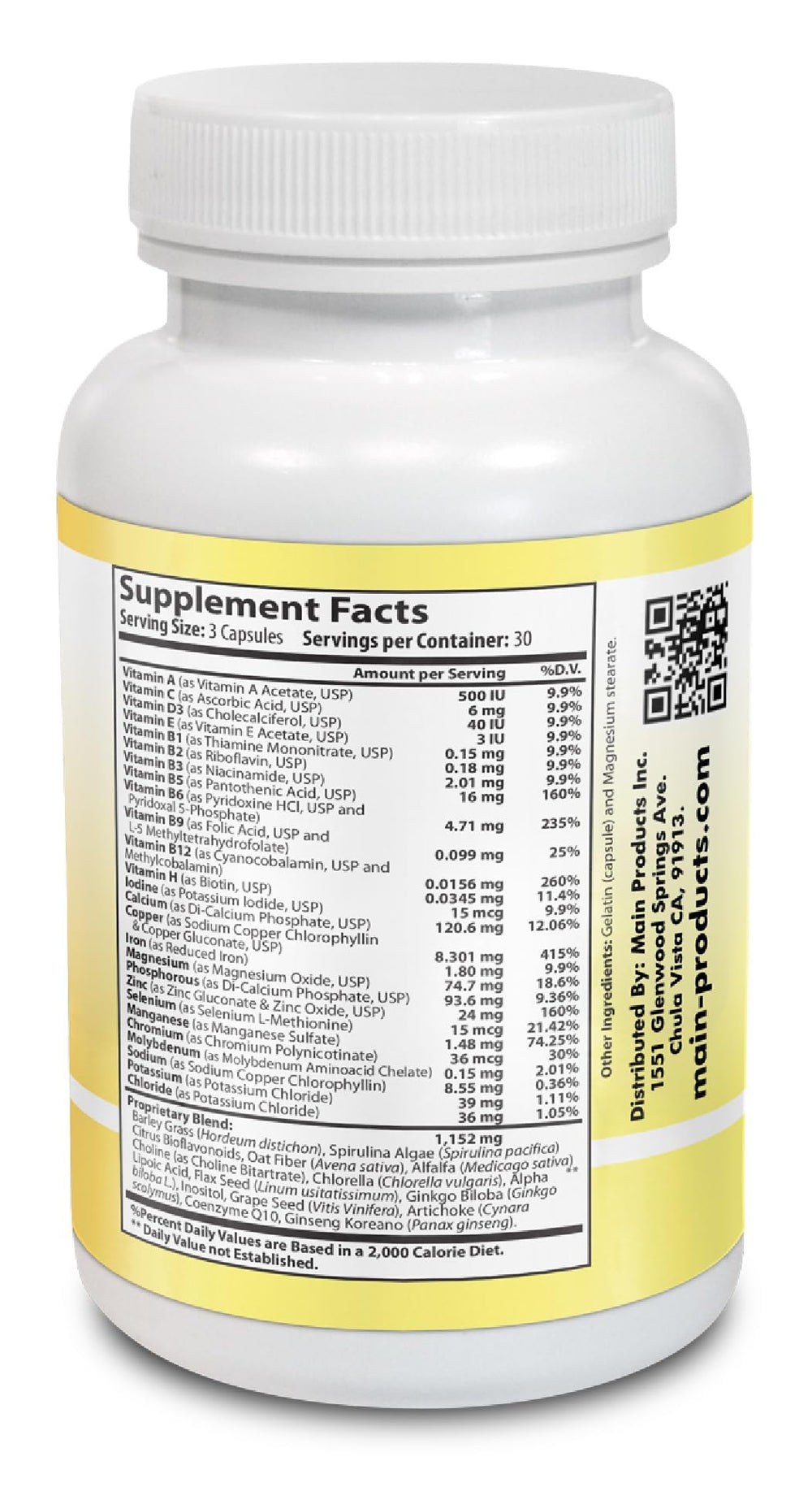 Main Products Vitamin Complex capsules dispensed for convenient daily supplementation.