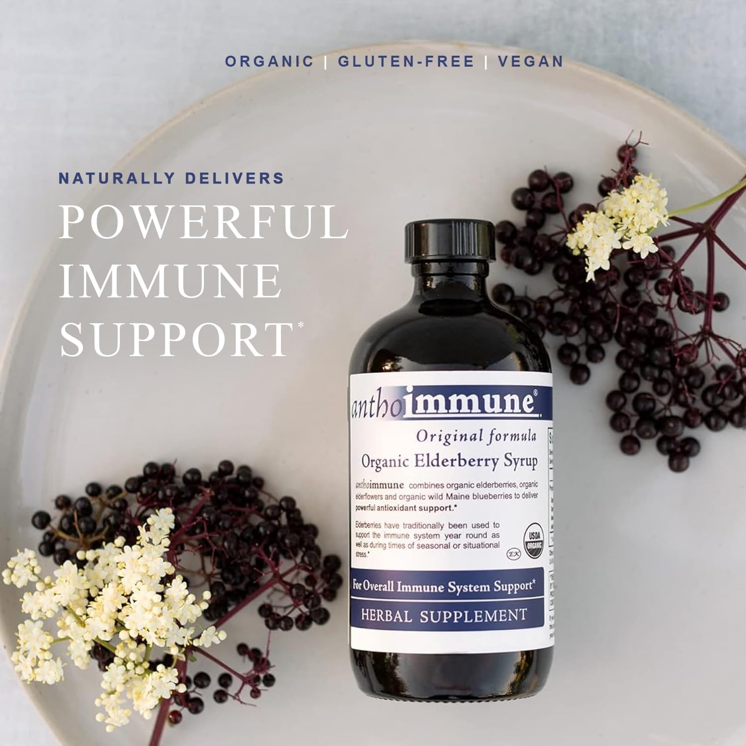 Anthoimmune immune blend per serving supports daily routines with berry compounds