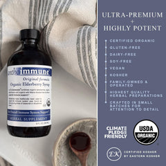 Maine Medicinals Elderberry Syrup being poured for easy daily use