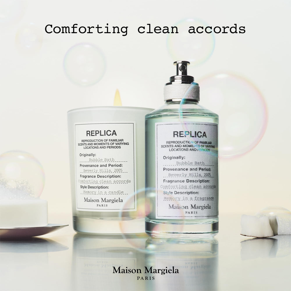 Maison Margiela Replica Bubble Bath Candle hinting patchouli for grounding atmosphere
