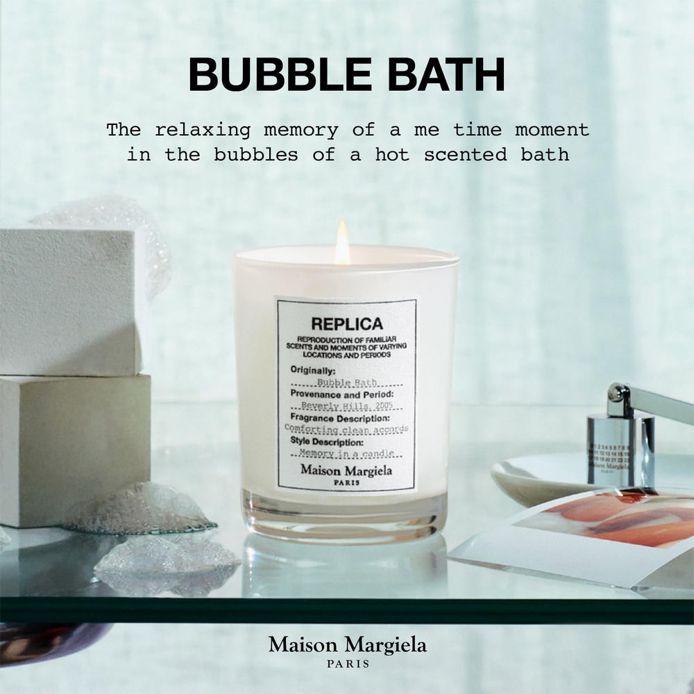 Maison Margiela Replica Bubble Bath Candle with white musk for soothing warmth