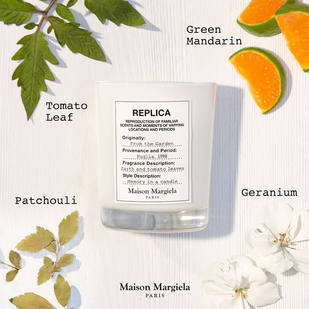 Maison Margiela Replica From The Garden Candle highlighting geranium depth in a living space