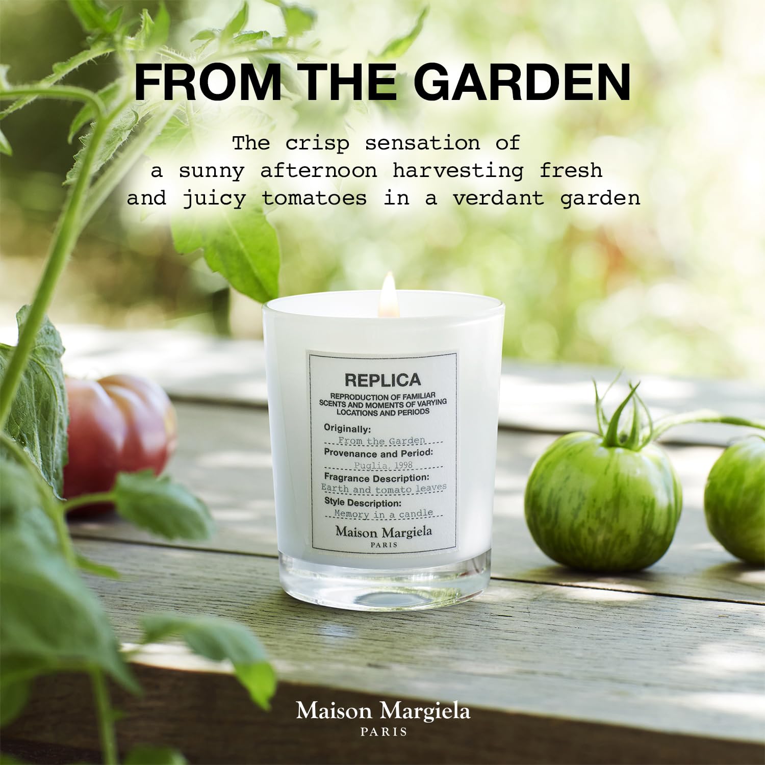 Maison Margiela Replica From The Garden Candle with patchouli for grounding warmth