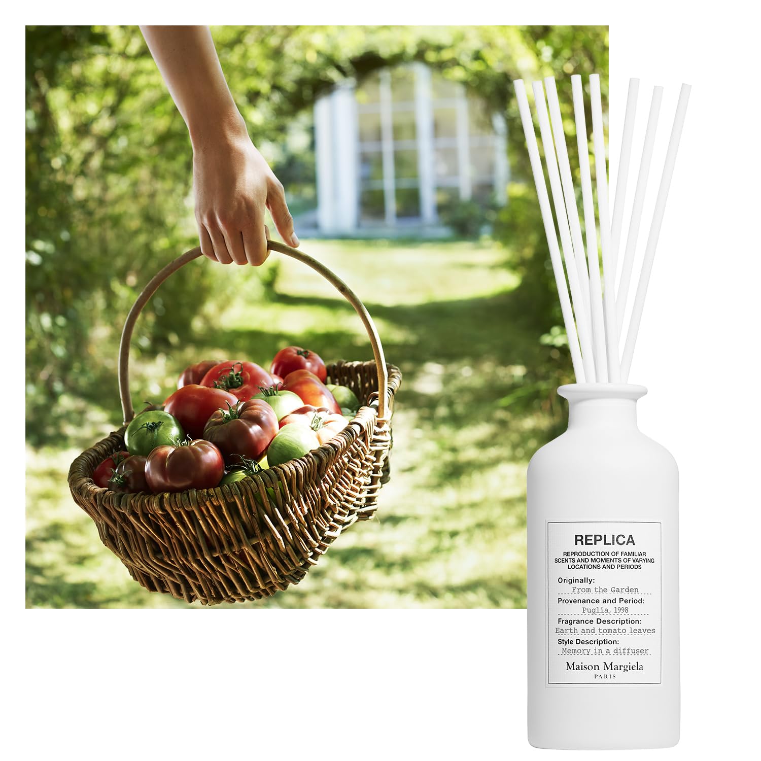 Maison Margiela Replica From The Garden tomato leaf essence closeup for crisp aroma