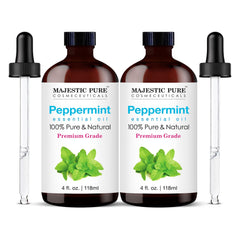 Majestic Pure aceite esencial de menta con cuentagotas en frasco de vidrio, ideal para difusor.