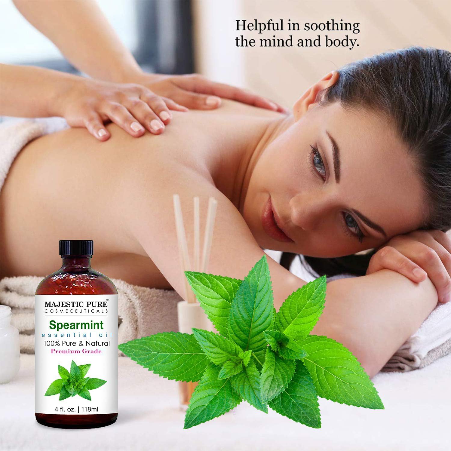 Majestic Pure Aceite Menta Verde aroma fresco y limpio para relajación suave