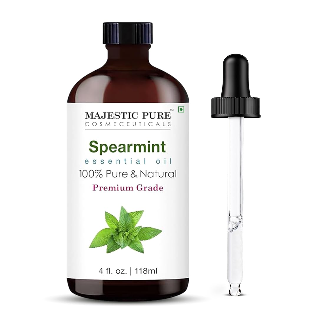 Majestic Pure Aceite Menta Verde, botella ámbar frontal, ideal para aromaterapia en difusor