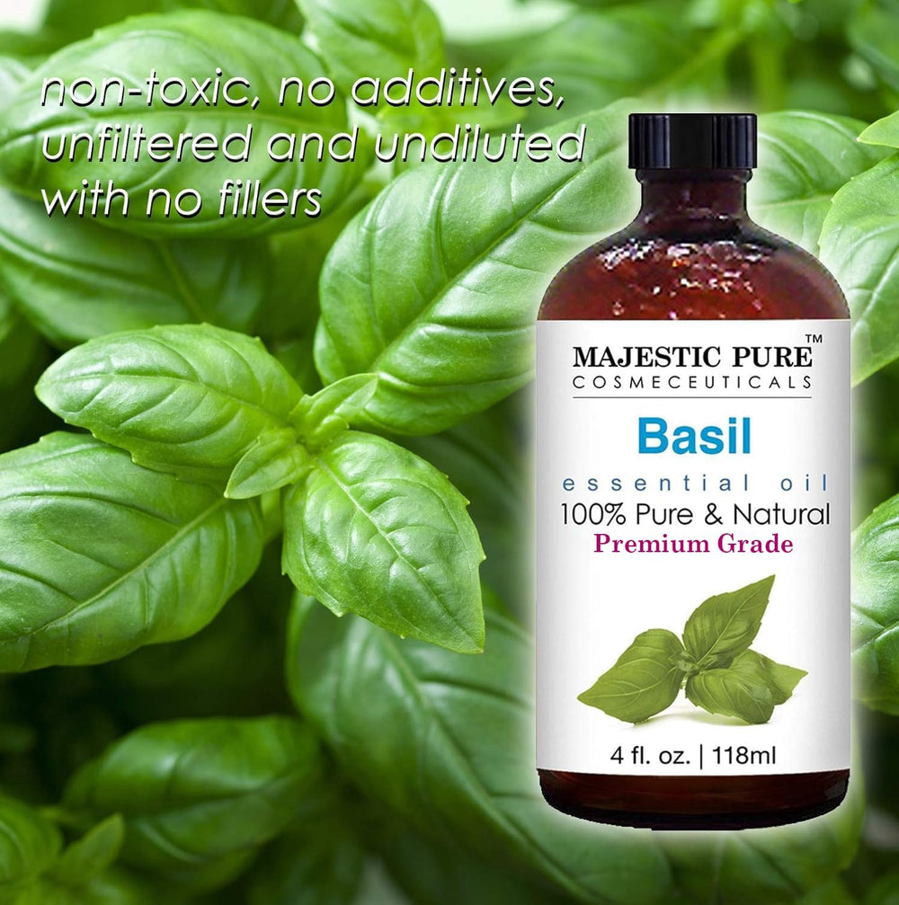 Majestic Pure Basil oil blends well with lavender and citrus.