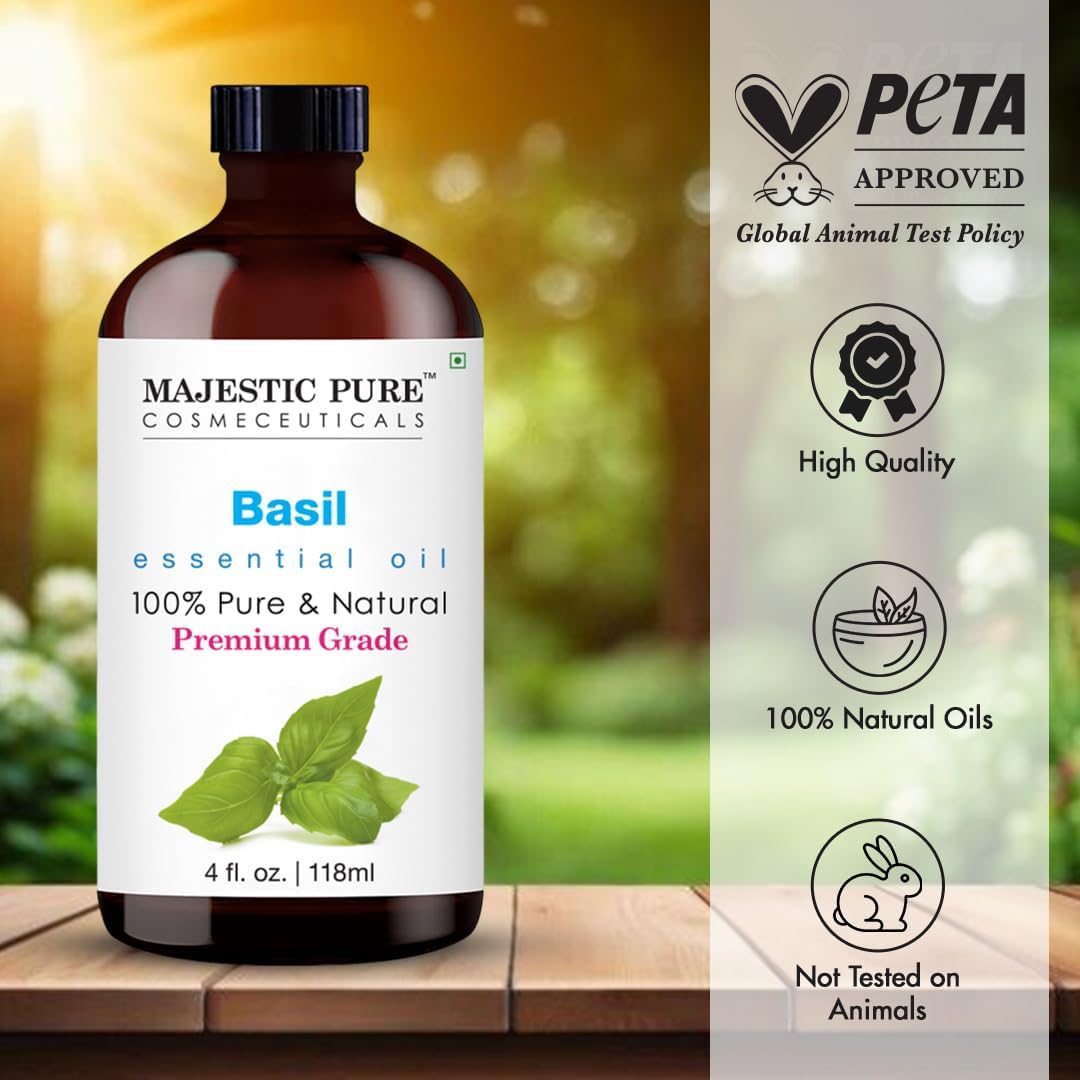 Majestic Pure Basil oil sourced from premier global regions.