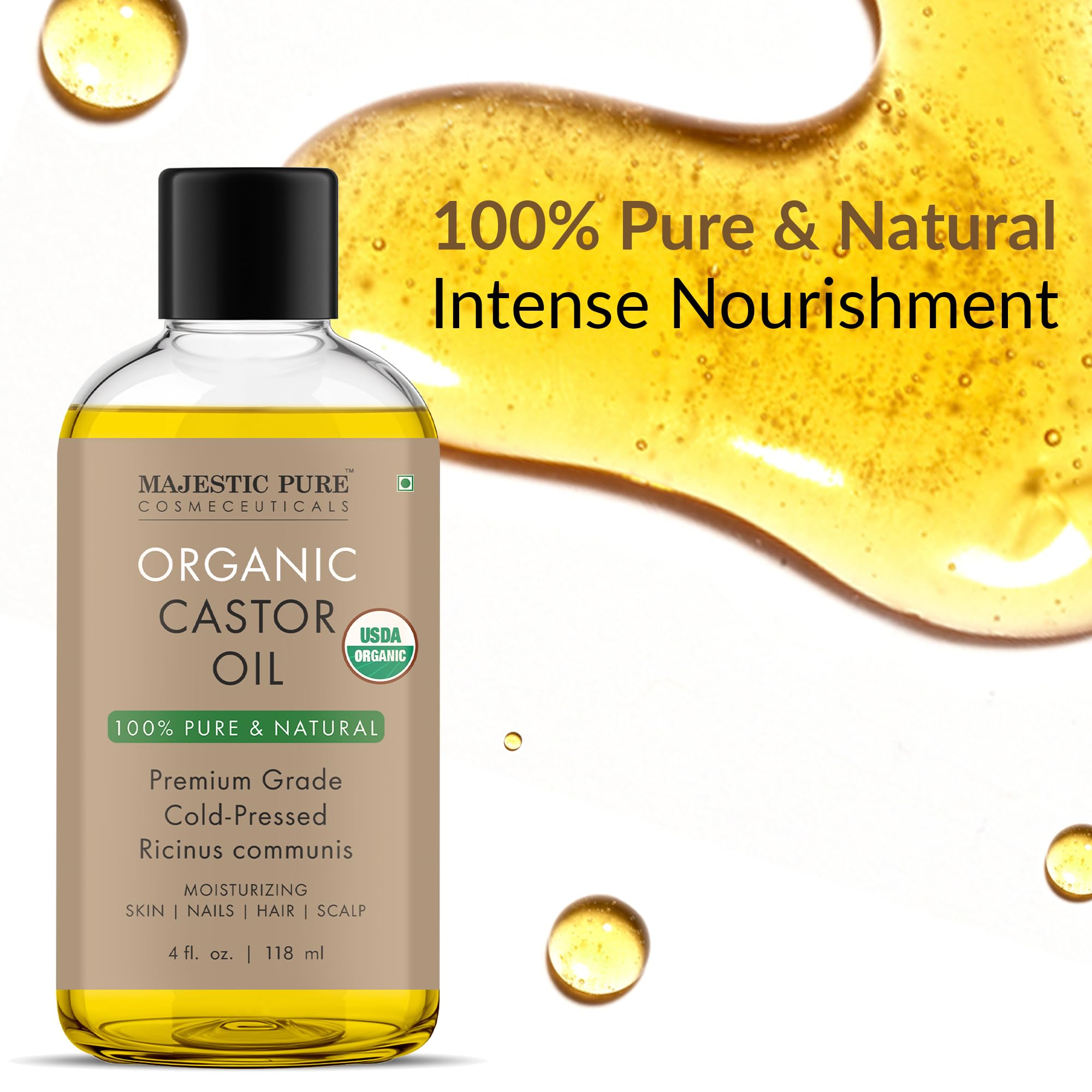 Majestic Pure Castor Oil for eyelashes conditions lashes and routine