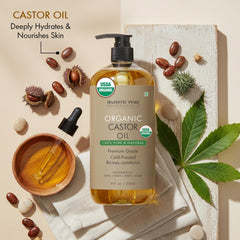 Majestic Pure Castor Oil conditions lashes and brows with essential nutrients