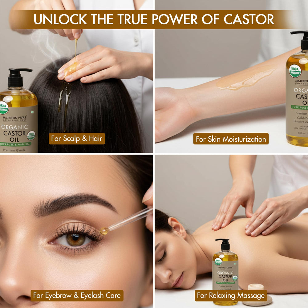 Majestic Pure Castor Oil supports moisture and shine for all hair types