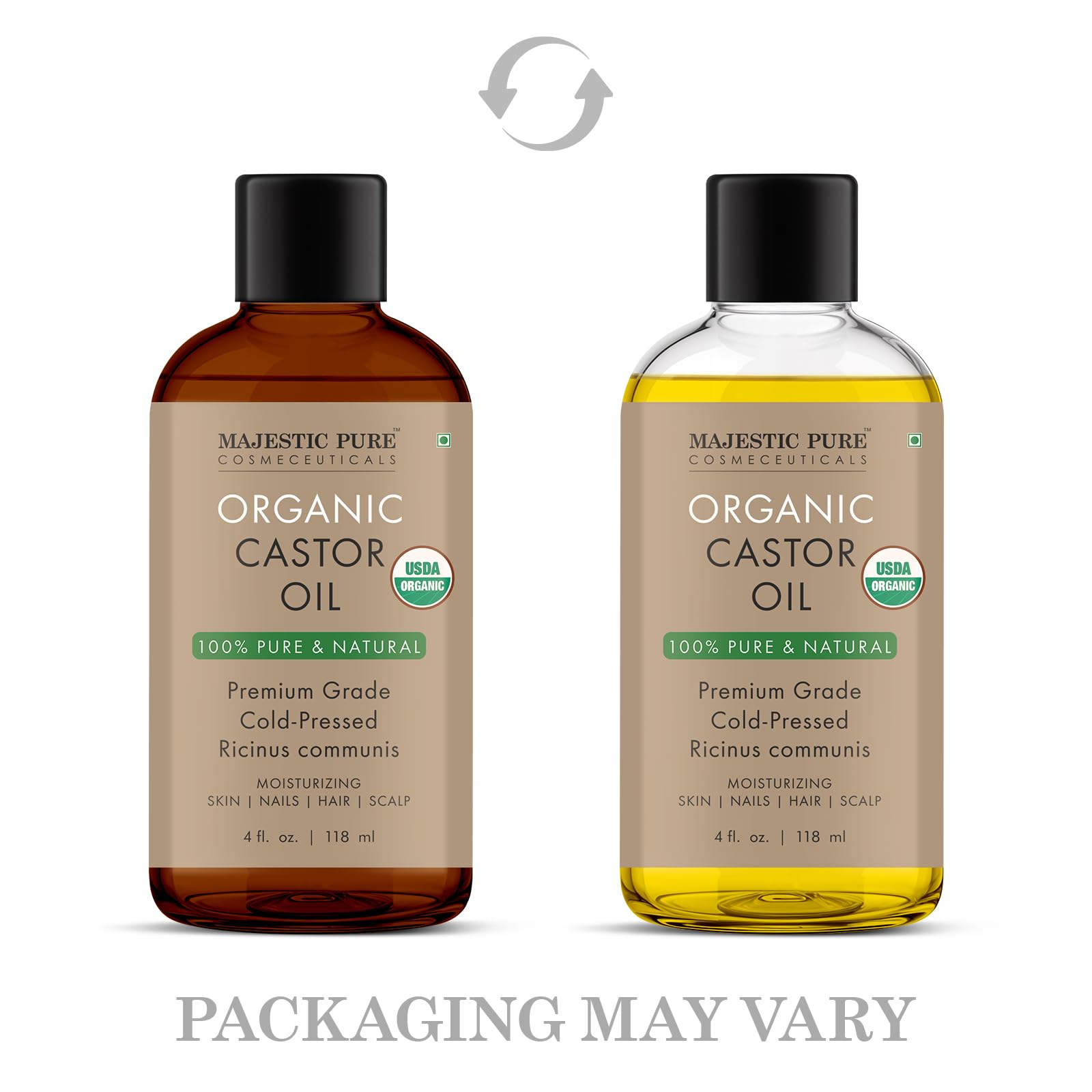 Majestic Pure Castor Oil liquid texture highlighting smooth hydration