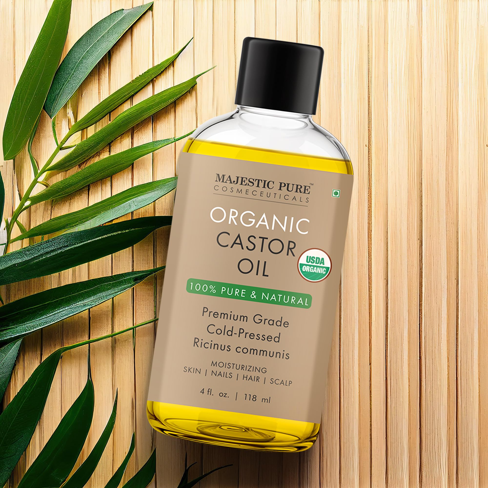 Majestic Pure Castor Oil for nails promotes moisturized cuticles