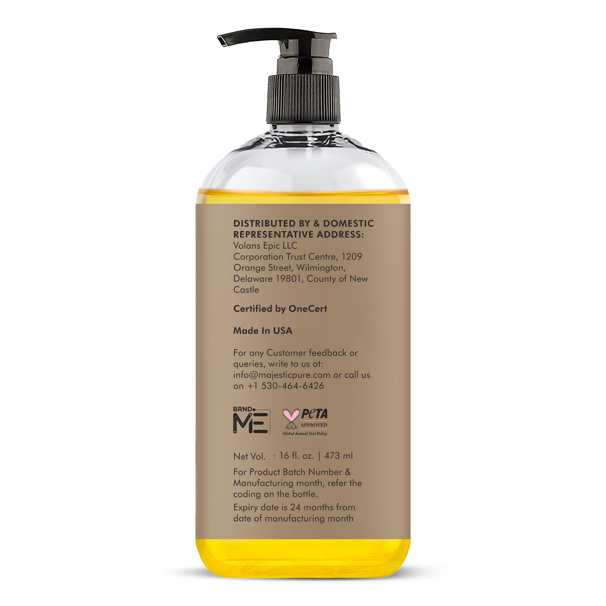 Majestic Pure Castor Oil in a plastic bottle for convenient travel.