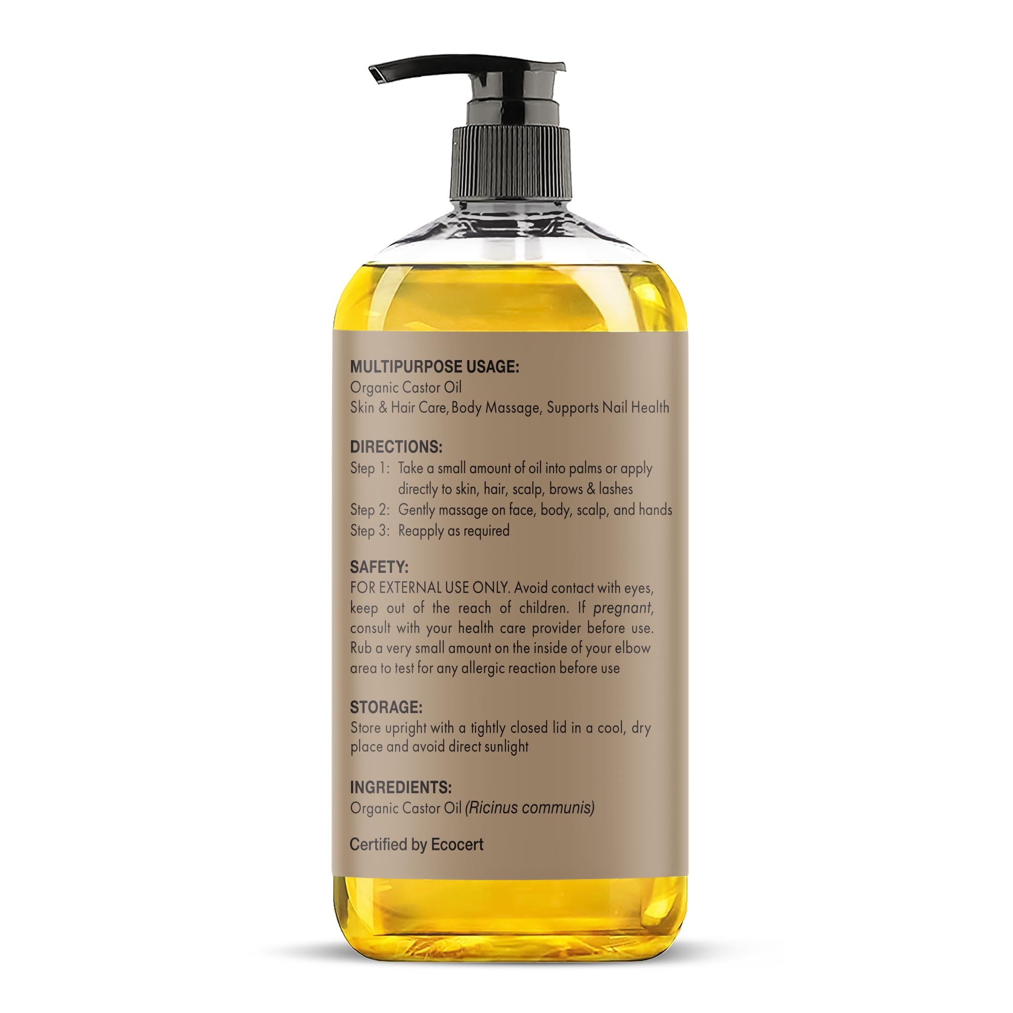 Majestic Pure Castor Oil is rich in ricinoleic acid and Vitamin E