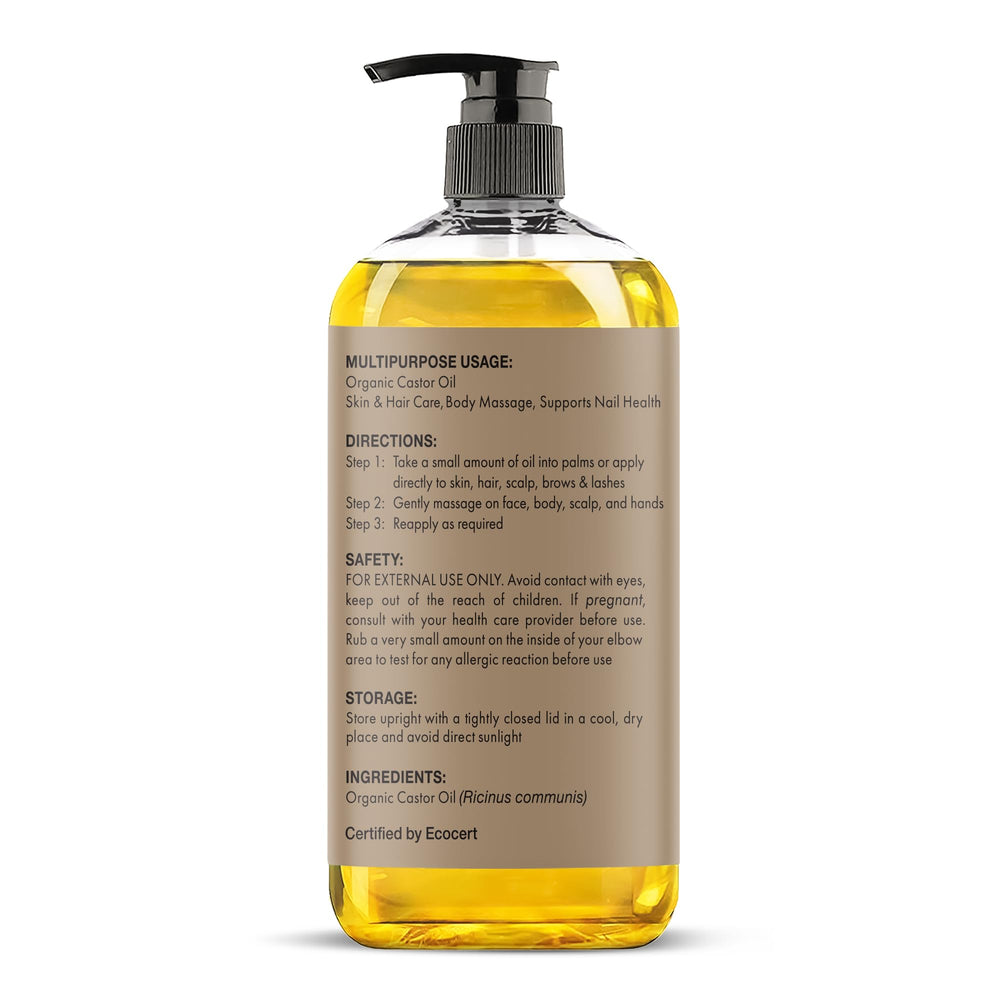 Majestic Pure Castor Oil is rich in ricinoleic acid and Vitamin E