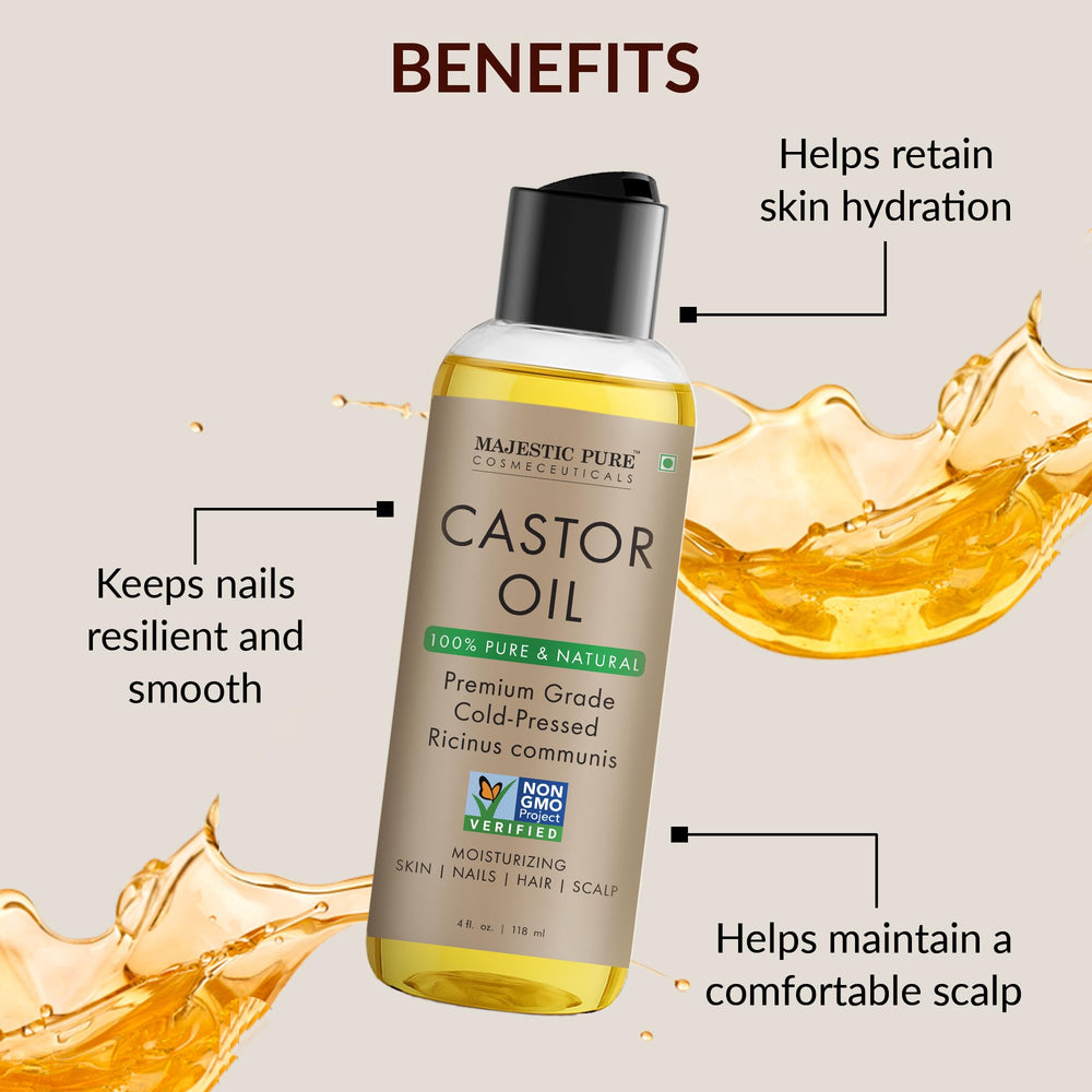 Majestic Pure Castor Oil travel packaging ready for on-the-go beauty routines.
