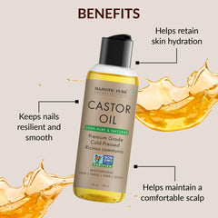 Majestic Pure Castor Oil travel packaging ready for on-the-go beauty routines.
