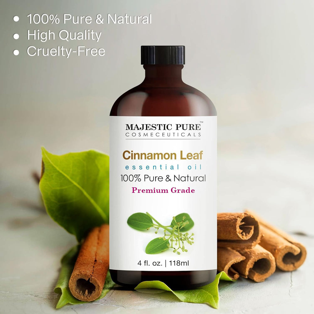 Closeup of Majestic Pure Cinnamon Leaf Oil clarity.