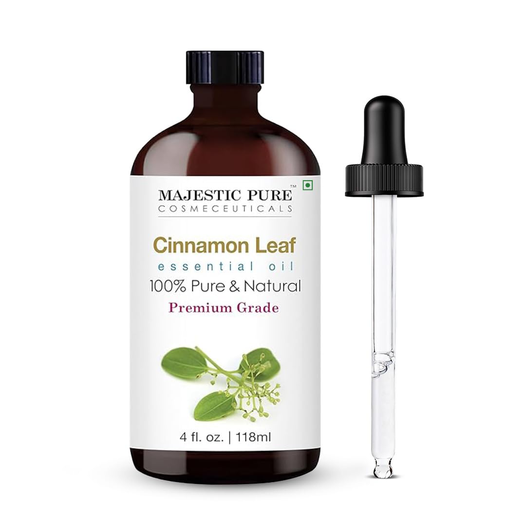 Majestic Pure Cinnamon Oil bottle for aroma diffusion.