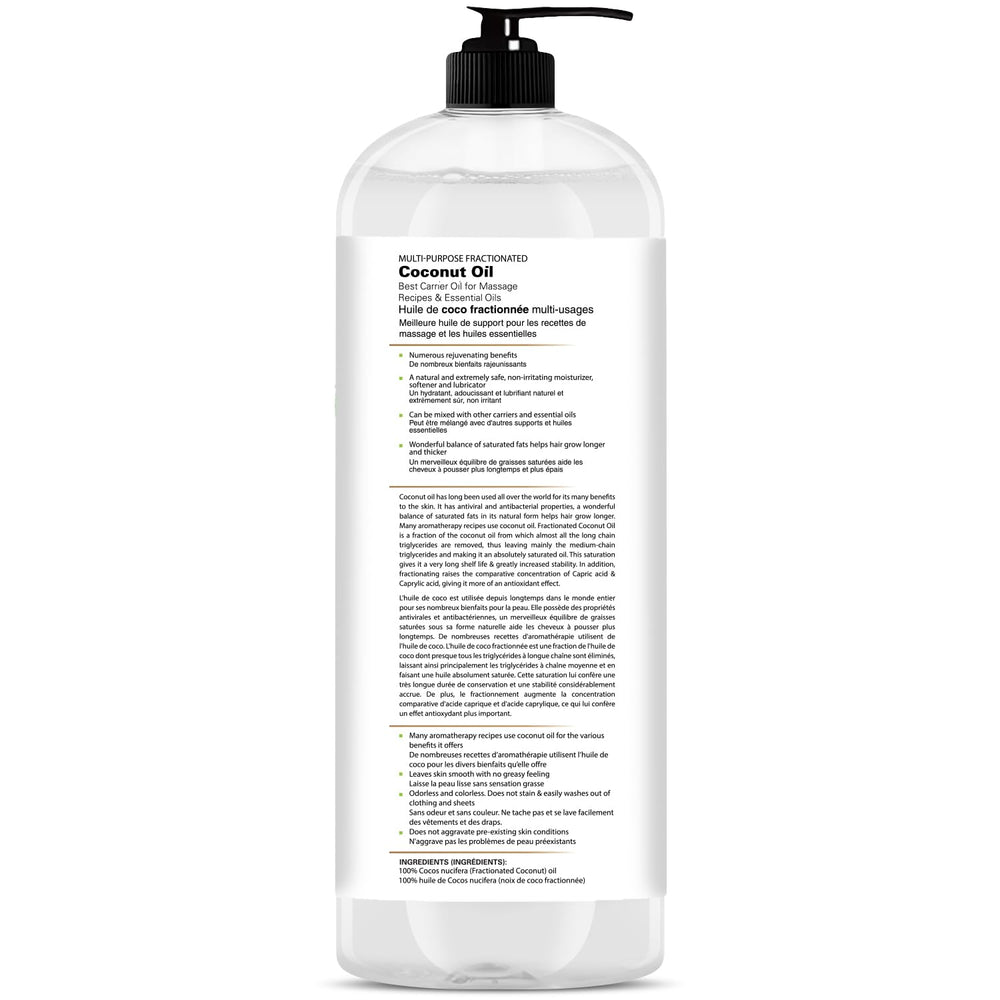 Majestic Pure fractionated coconut oil sunburn remedy base for soothing skin