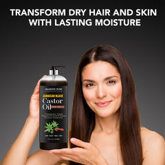 Majestic Pure Jamaican Black Castor Oil for hair care adds nourishment.