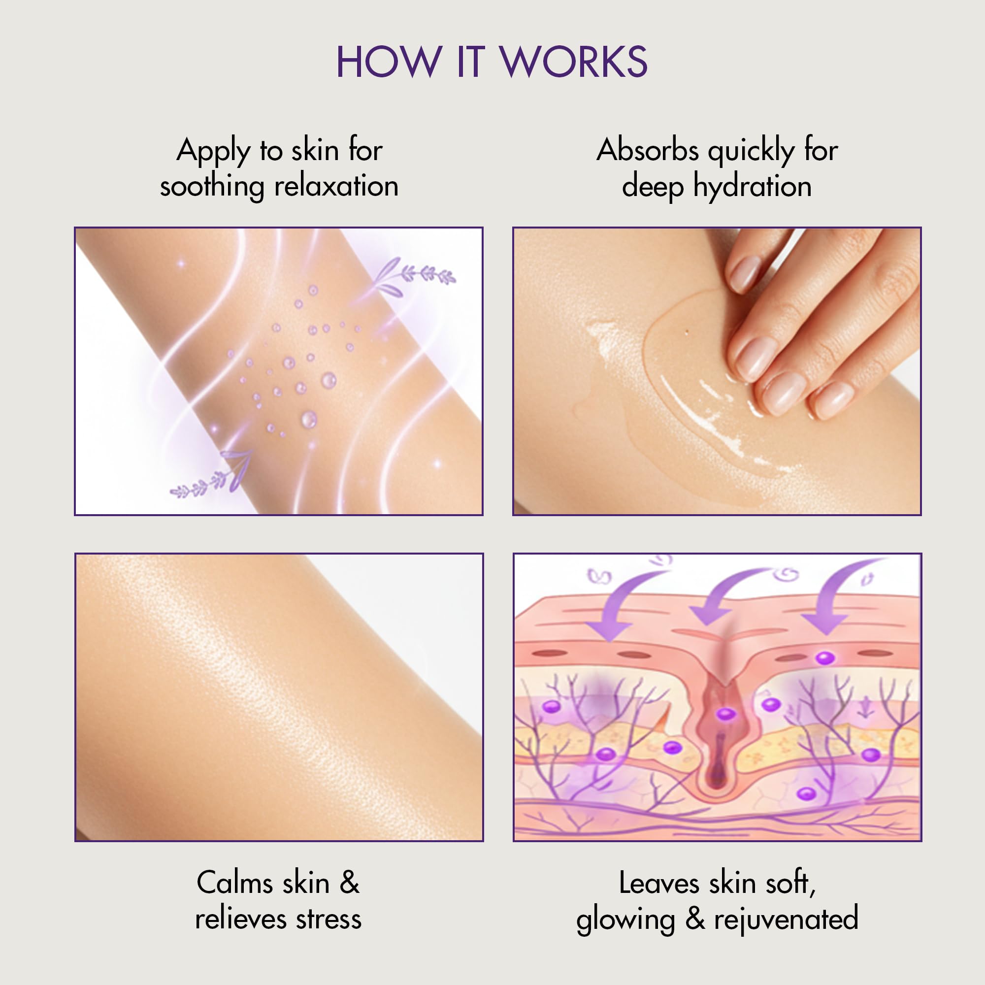 Majestic Pure Lavender Massage Oil provides a smooth glide during massage for relaxation.