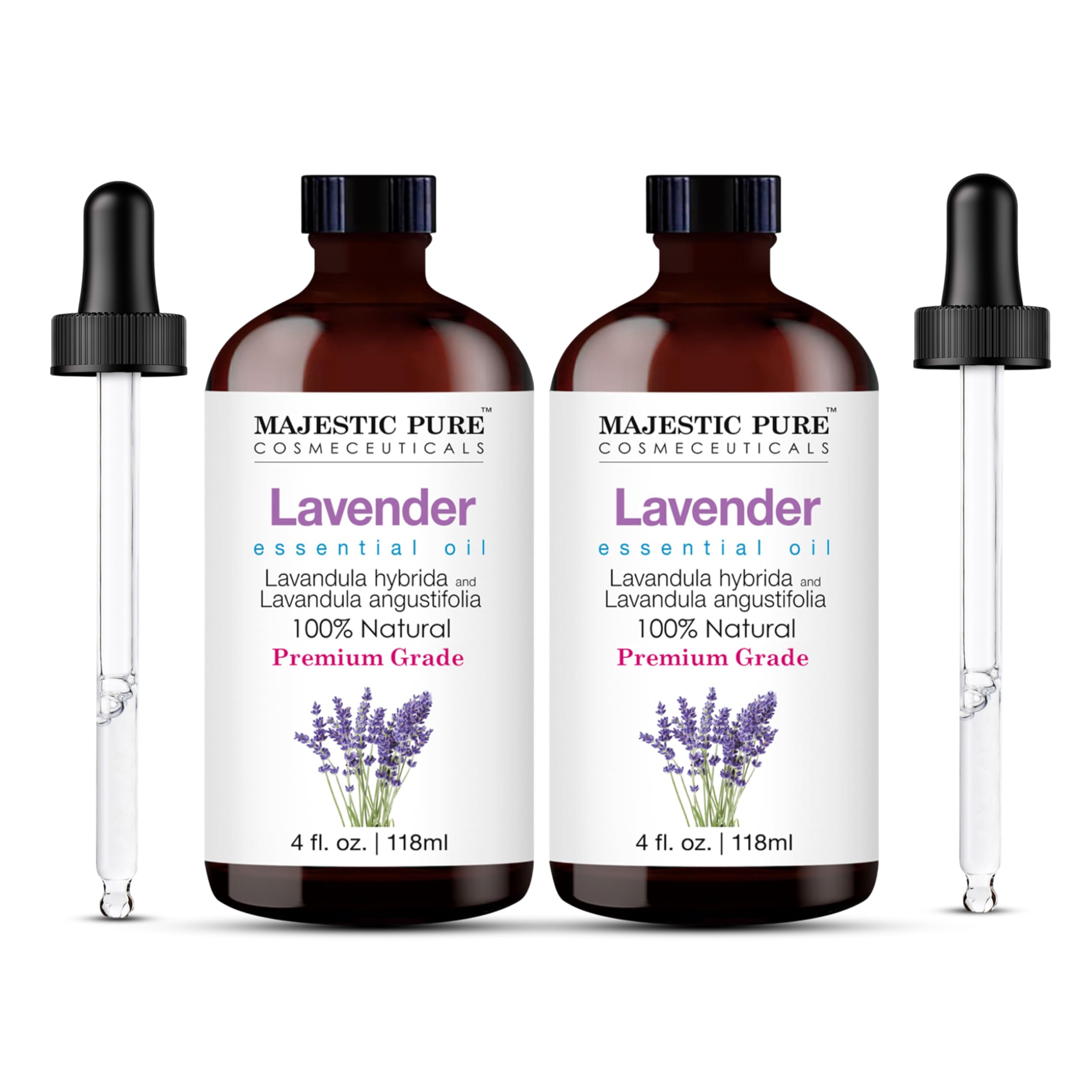 Majestic Pure Lavender oil bottle with dropper for precise diffuser use