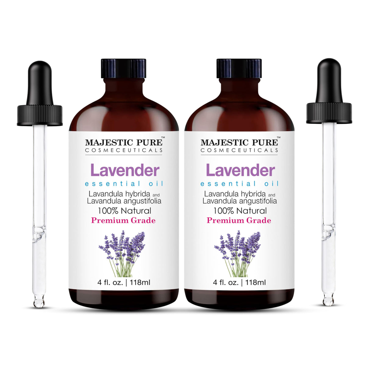 Majestic Pure Lavender oil bottle with dropper for precise diffuser use