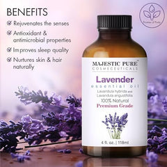 Majestic Pure Lavender Oil diffuser-mist scene highlights soothing aroma