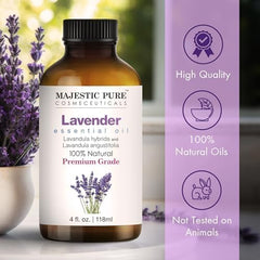Majestic Pure Lavender Oil glass dropper enables precise dilution for diffusers