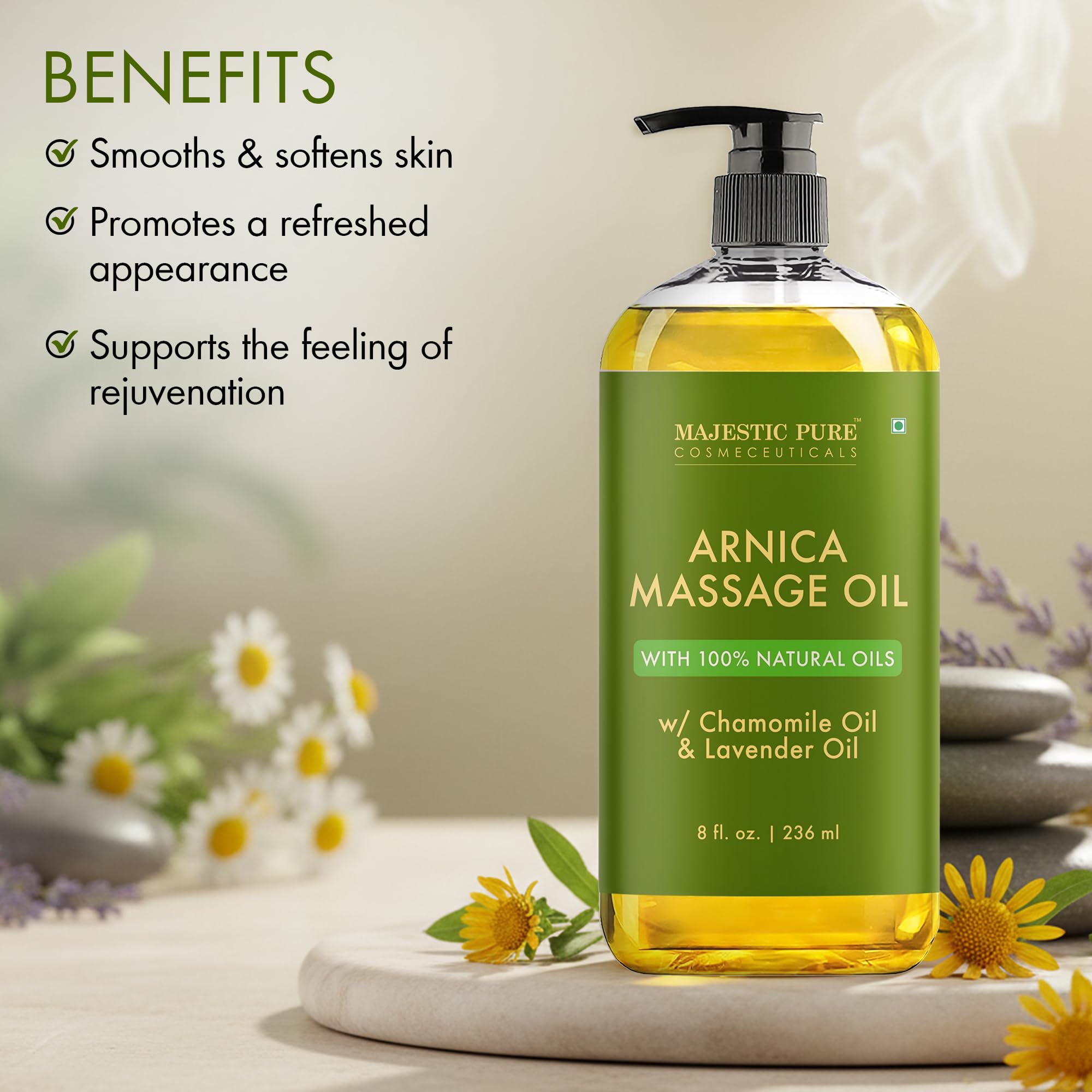 Majestic Pure lavender oil infusion promotes a calming aroma.