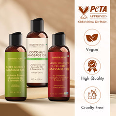 Majestic Pure massage oil spa-scene evokes calm, ideal for unwinding after workouts