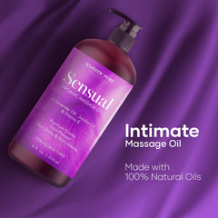 Majestic Pure Sensual Massage Oil pouring action for a smooth massage