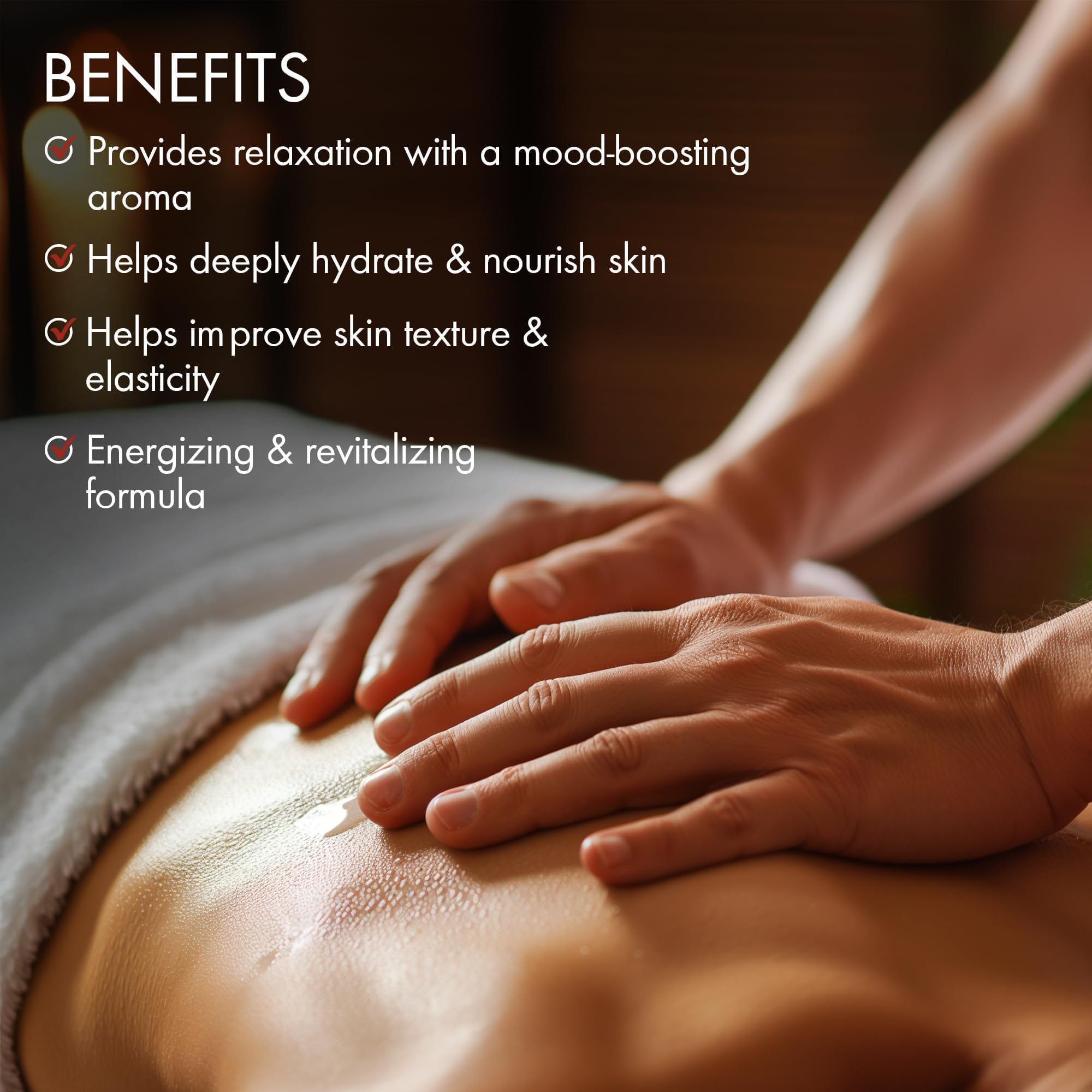 Shea butter element in the oil adds hydrating feel for skin health.