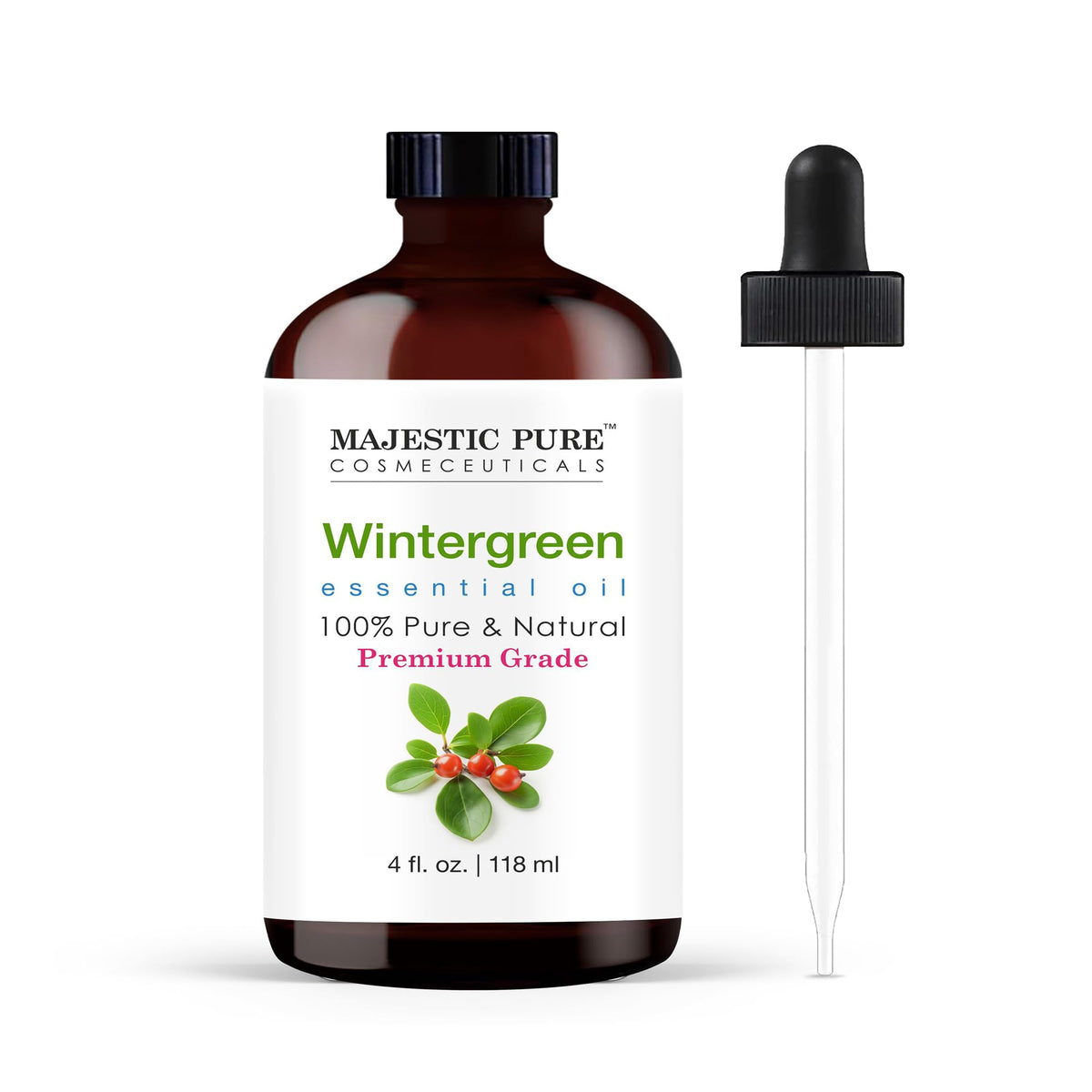 Majestic Pure Wintergreen bottle with dropper for precise diffuser use.