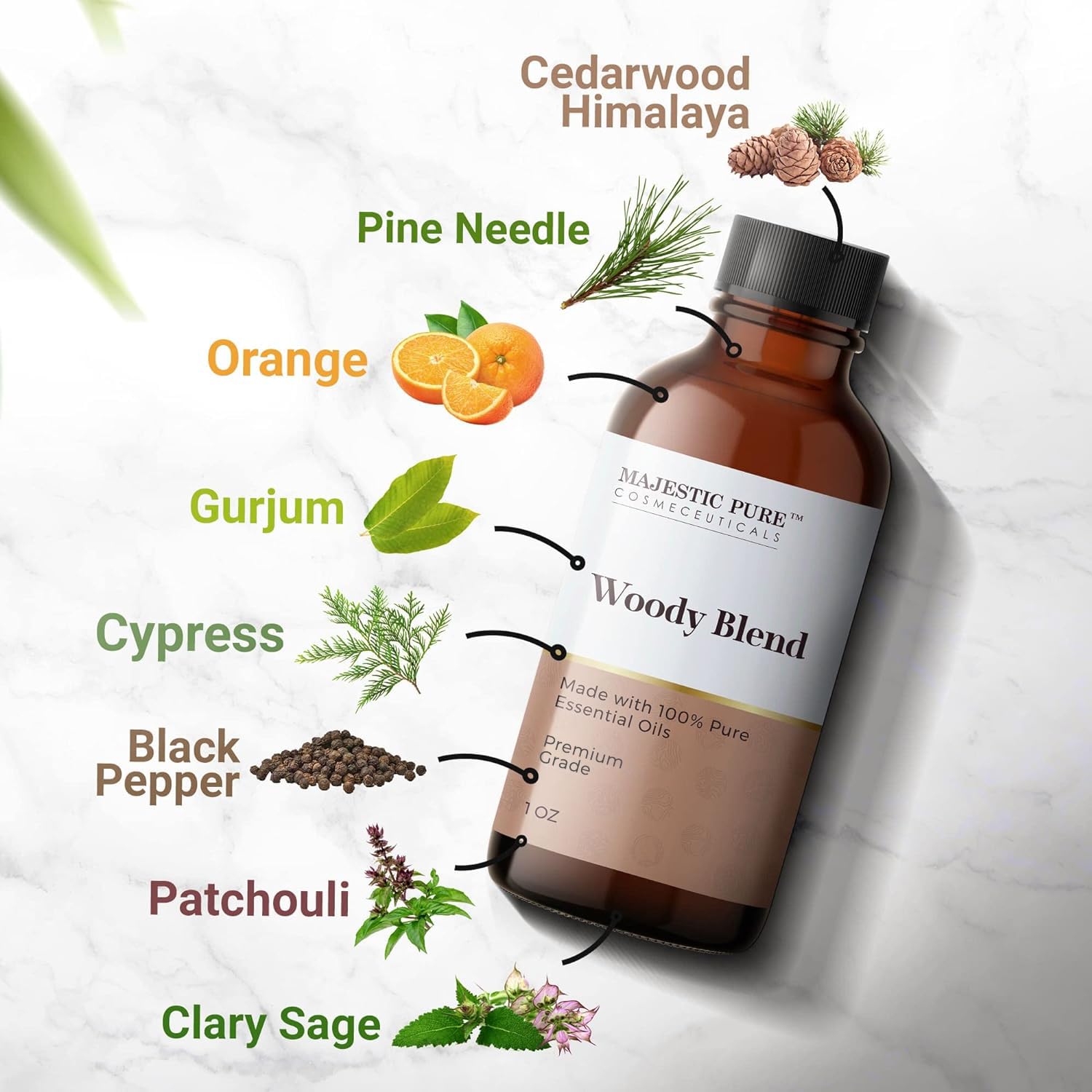 Majestic Pure Wood Essential Oil Blend diffuser usage with several drops
