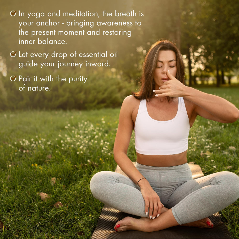 Majestic Pure Yoga Oil Set diffuser scene with oils for tranquil vibes