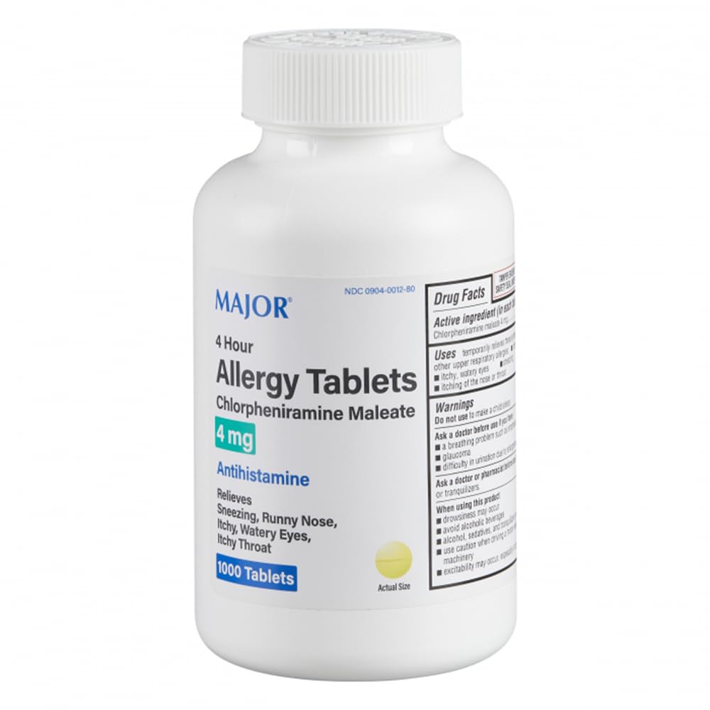 MAJOR 4 Hour Allergy Tablets packaging front view for reliable symptom relief planning