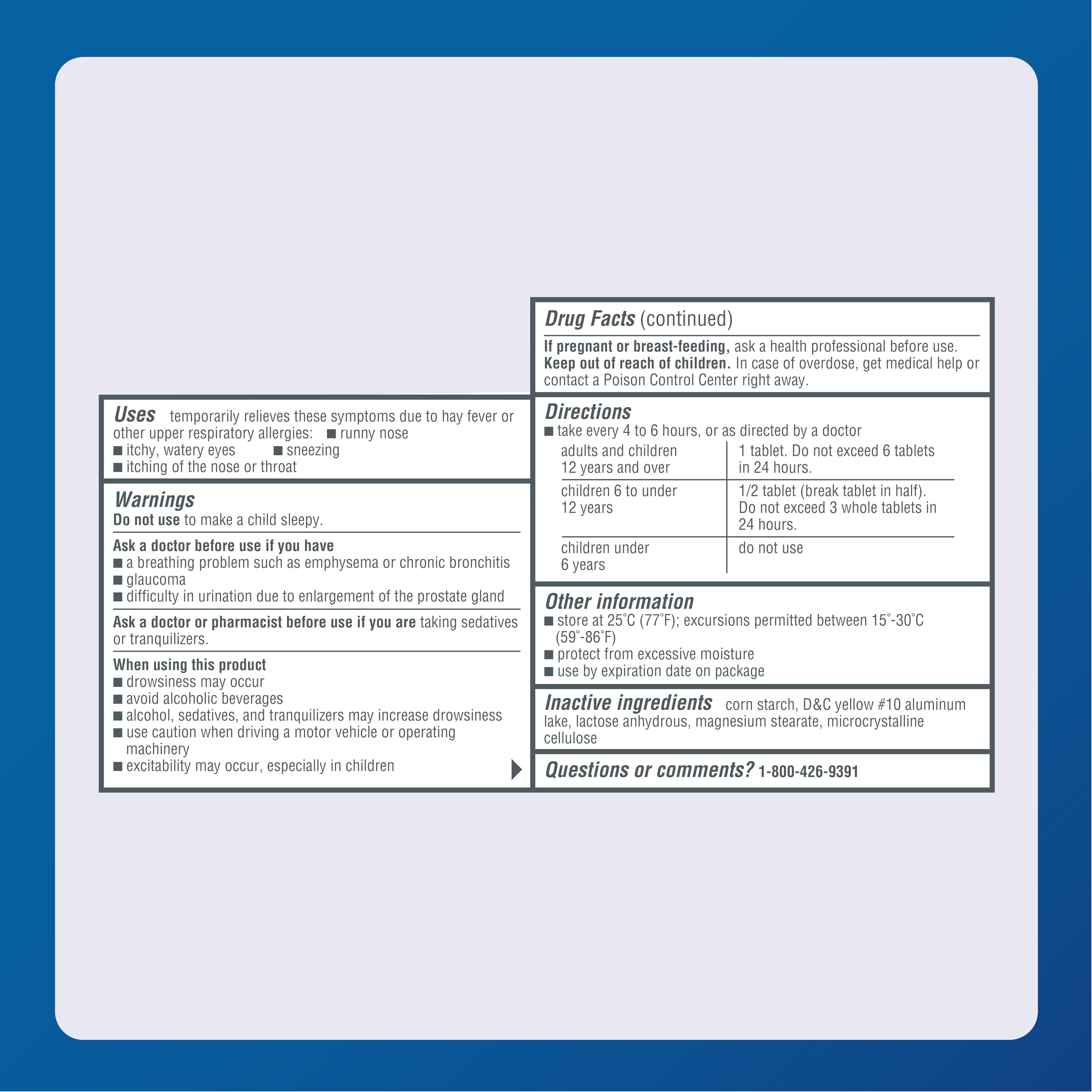 MAJOR 4 Hour Allergy Tablets shown in usage scene during allergy season