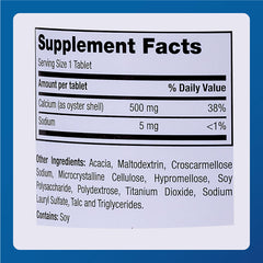 Tablets aligned in bottle illustrating ready-to-take daily calcium.