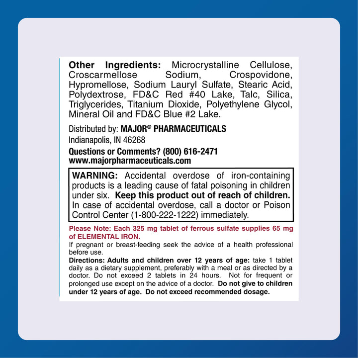 Major FeroSul 1000-count bottle emphasizes long-term daily iron support