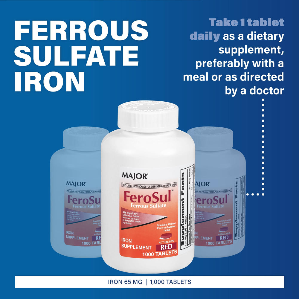 Major FeroSul tablets being poured from the red bottle during routine