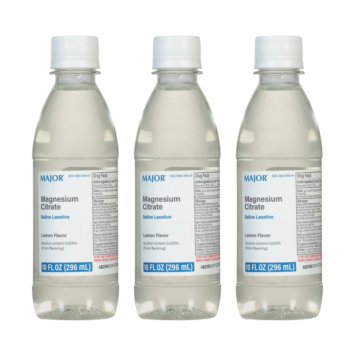 Major Magnesium Citrate bottle being poured for occasional constipation relief.