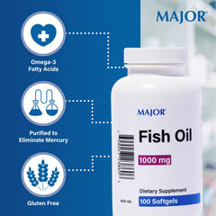 Major Omega-3 label shows 300 mg EPA and DHA per serving