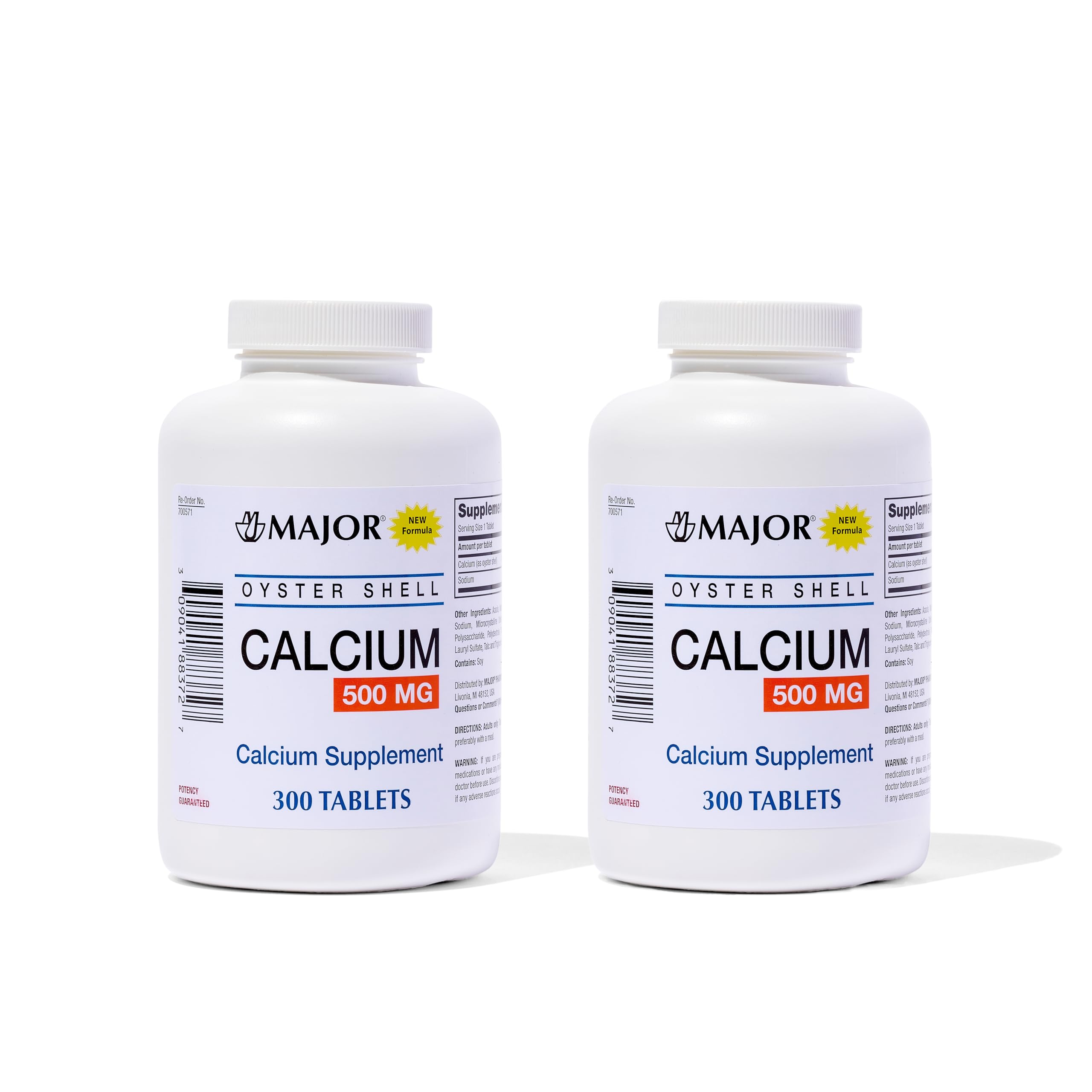 Major Oyster Shell Calcium bottle front view for daily bone support