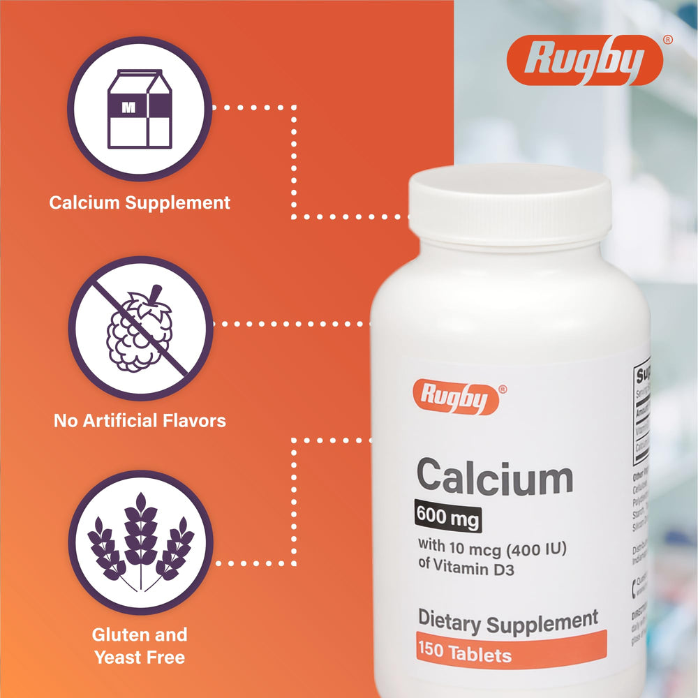 MAJOR Rugby Calcium Tablets label details calcium and vitamin D3